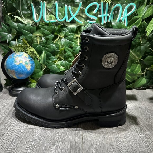 Harley Davidson Men\'s Faded Glory Skull Waterproof Motorcycle Boots Black Sz 13 main image 7